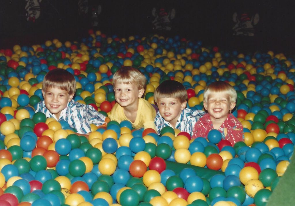 Our four "little puppies". Ross is the one in yellow. I have always loved this photo.